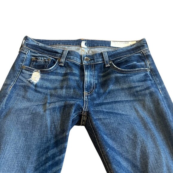 Rag & Bone Dre Skinny Jeans Mable Wash Denim Distressed Raw Hem Size 27 Women's - Picture 2 of 11